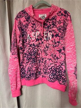 Pink Aspen Women’s Hooded Zip-Up Sweatshirt XL